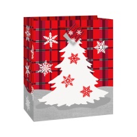 Borsa regalo Rustic Christmas da 18 x 10 x 23 cm - 1 unità