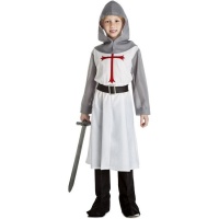 Costume da cavaliere templare bianco per bambini