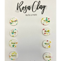 Bottoni punti colorati da 1,5 cm - Rosa Clay - 8 unità