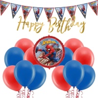 Confezione di decorazioni per feste Spiderman - 22 pezzi