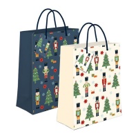 Borsa regalo da 14 x 11,5 x 6,7 cm con soldatini schiaccianoci - 1 unità