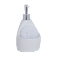 Dispenser di sapone con spugna bianca arrotondata