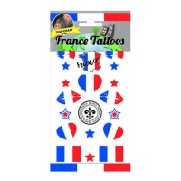 Tatuaggi temporanei assortiti Francia - 1 foglio