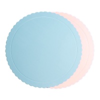 Alzata per torta rotonda 30 x 30 x 0,3 cm blu e rosa - Dekora