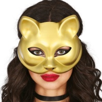 Maschera dorata da gatta