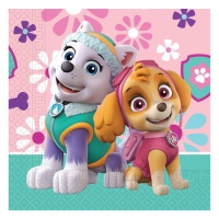 Tovaglioli Paw Patrol Skye ed Everest decorati 16,5 x 16,5 cm - 20 pz.