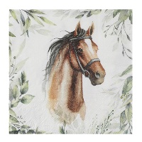 Tovaglioli con cavallo e cavaliere di 16,5 x 16,5 cm - 20 pezzi