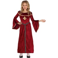 Costume medievale rosso per ragazze