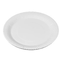 Piatti di cartone bianco 23 cm - 10 unità