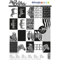 Kit di carta per scrapbooking con zebre - Artemio - 40 fogli