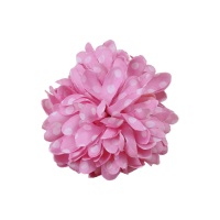 Fiore rosa con pois bianchi con clip da 8 cm - 1 unità