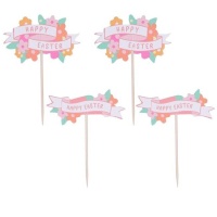 Cake Topper di Buona Pasqua - 24 pezzi.