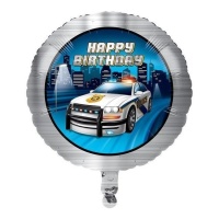 Palloncino Polizia Buon Compleanno 45 cm - Conver Party