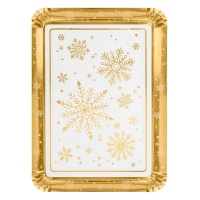 Vassoio rettangolare in cartone Golden Snow 25 x 34 cm - 1 pezzo