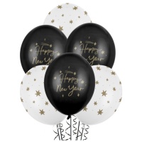 Palloncini in lattice Happy New Year 30 cm - PartyDeco - 50 pz.