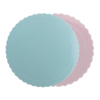 Base per torta 35 x 35 x 0,3 cm blu e rosa - Dekora