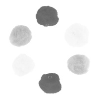 Pompon acrilici con tubo bianco, nero e grigio da 2,5 cm - Innspiro - 50 pz.