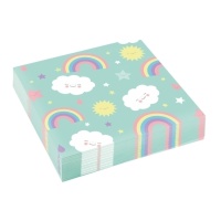 Tovaglioli Nube Arcobaleno da 16,5 x 16,5 cm - 20 unità