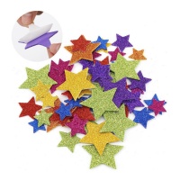 Stelline adesive di gomma eva con glitter