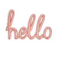 Palloncino scritta Hello rosa dorato da 1,00 m - Amber