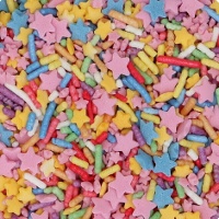 Sprinkles multicolore a bastoncini e stelline, 70 g - FunCakes