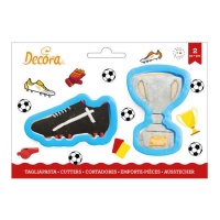 Tagliapasta scarpe da calcio e trofeo - Decora - 2 unità