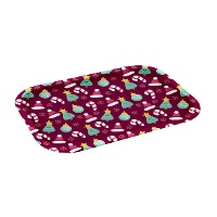 Vassoio di 40 x 28,5 cm in metallo con figure natalizie