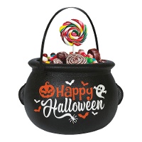 Calderone nero Happy Halloween 20 x 16 cm