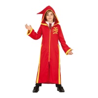 Costume rosso da studente di magia infantile