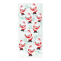 Sacchettini per caramelle trasparenti con Babbo Natale da 12,5 x 5 x 28 cm - Unique - 20 unità