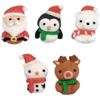 Figure di zucchero di Babbo Natale e i suoi amici da 3,5 cm - 30 unità