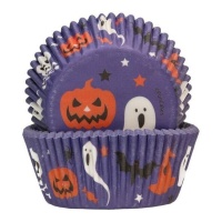 Capsule per cupcake Halloween lilla - Funcakes - 48 pezzi.