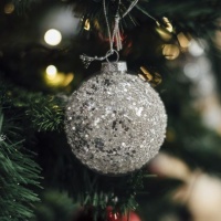 Palline Silver Christmas da 8 cm - 12 unità