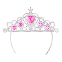 Corona da principessa rosa e argento - 1 pz.