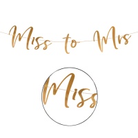 Festone Miss to Mrs rosa oro - 2m