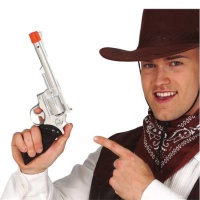 Pistola da cowboy argentata - 29 cm