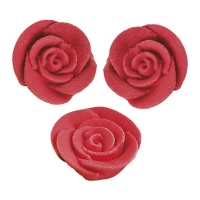Decorazioni di zucchero rose rosse da 3 cm - Dekora - 48 unità