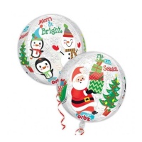 Palloncino orbtz trasparente di Babbo Natale da 38 x 40 cm - Anagram