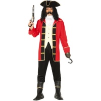 Costume da pirata rosso e oro per uomo