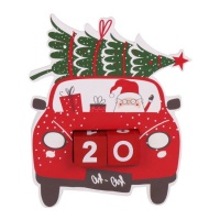 Calendario dell'Avvento per auto con Babbo Natale 19 x 4,5 x 25 cm
