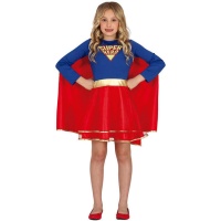 Costume da supereroe con mantello per bambina