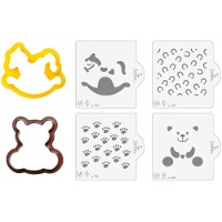 Set tagliabiscotti orso e cavallo a dondolo con stencil