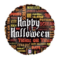 Palloncino rotondo Scary Happy Halloween da 35 x 35 cm - Grabo