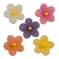Decorazioni di zucchero fiori colorati da 4 cm - Dekora - 75 unità