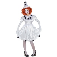 Costume da arlecchino per donna in bianco e nero