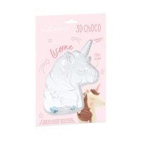 Stampo per cioccolato unicorno 3D 16,5 x 13,5 x 3 cm - Scrapcooking