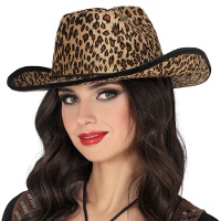 Cappello da cowboy con stampa leopardata