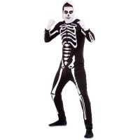 Costume da scheletro con cappuccio per adulti