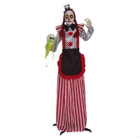 Figura scheletro clown con supporto e luce - 1,60 m