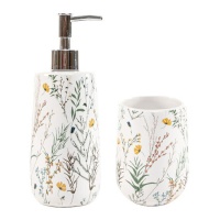 Set da bagno con fiori arrotondati - 2 pezzi